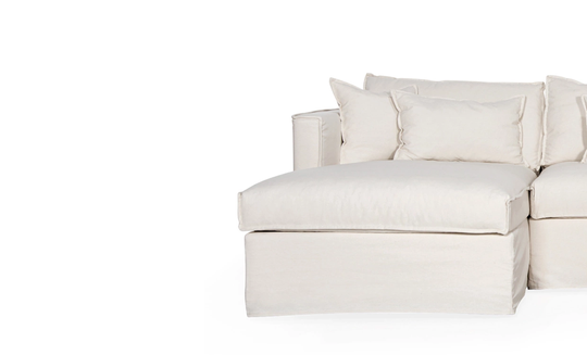 MILFORD Klädsel Bäddsoffa Divan Vänster Beige