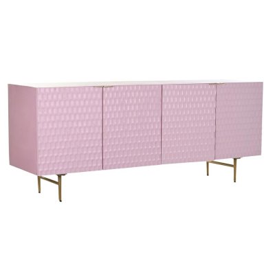 Skänk DKD Home Decor Rosa Gyllene Metall Mangoträ (183 x 54 x 75 cm)