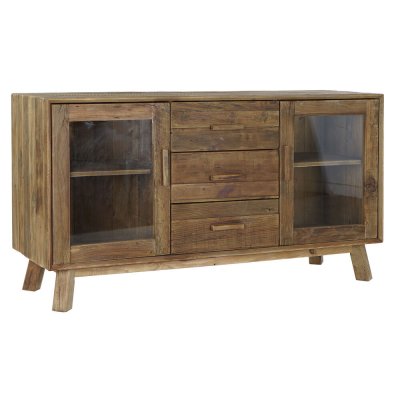 Skänk DKD Home Decor Glas Naturell Återvunnet Trä (160 x 48 x 85 cm)
