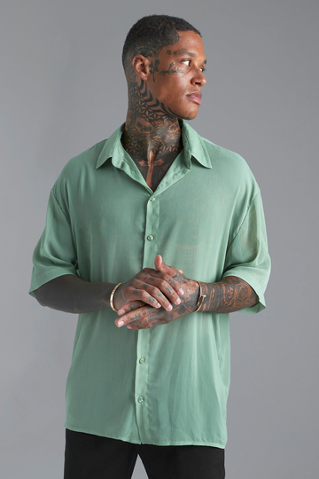 Oversized Skjorta I Chiffong
