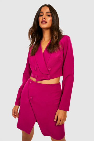 Dubbelknäppt Kort Kavaj, Pink