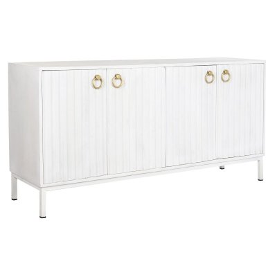 Skänk DKD Home Decor Metall Vit Mangoträ (152 x 40 x 77 cm)