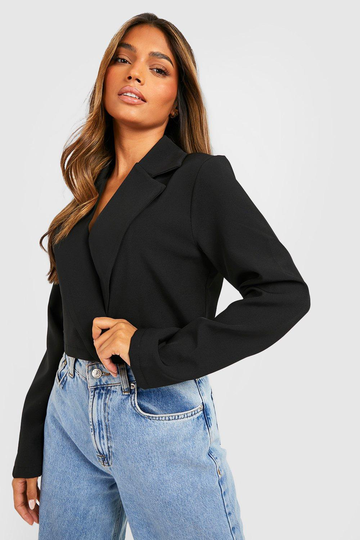 Basic Kort Kavaj Med Omlott, Black