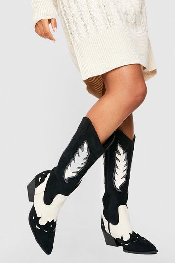Cowboyboots Med Paneler, Black