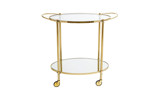 FINE Serveringsvagn Glas Guld