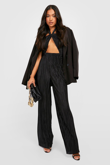 Petite Jumpsuit Med Halterneck Och Cut-Out, Black