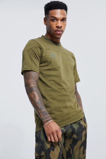 T-Shirt Med Hög Halsmudd Och Kantband, Green