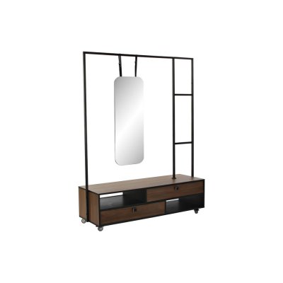 Hallmöbel med 2 lådor DKD Home Decor Metall Mangoträ Speglar (135 x 47 x 175 cm)