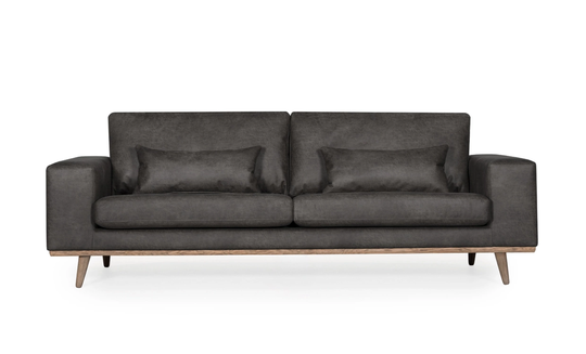 STOCKHOLM Leather 3-sits Antracit