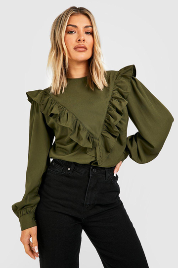 Blus Med Volanger, Green