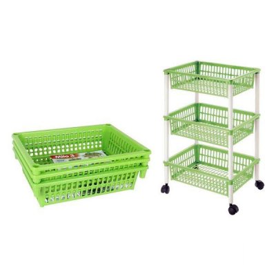 Grönsaksvagn Tontarelli Avtagbar Plast 3 Lådor (40 X 29 x 62 cm) (Färg: Blå)