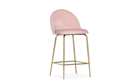OLIVIA Barstol Velvet Rosa/Mässing