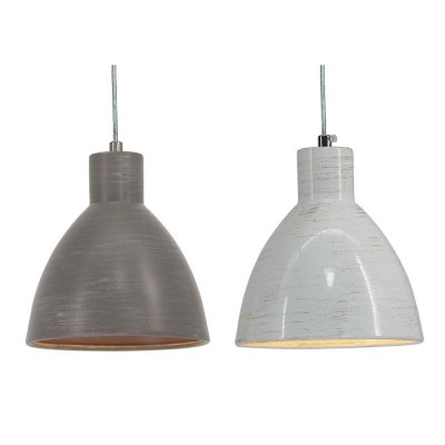 Taklampa DKD Home Decor Grå Metall Vit (2 pcs) (16 x 16 x 17 cm)