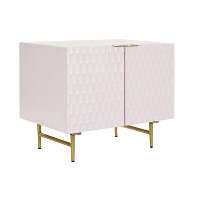 Skänk DKD Home Decor Rosa Gyllene Metall Mangoträ (63 x 43 x 52 cm)