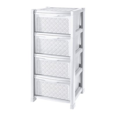 Byrå Tontarelli Plast 4 lådor (38,5 x 39 x 82,5 cm) (Färg: Vit)