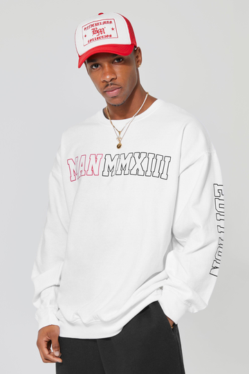 Roman Man Oversized Sweatshirt, White