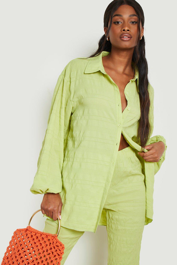 Premium Oversize Skjorta Med Struktur
