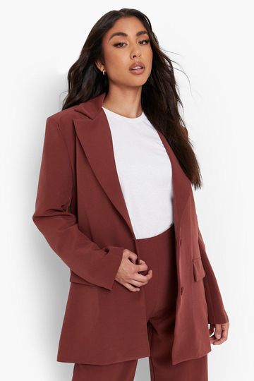 Oversize Kavaj Med Ledig Passform, Brown