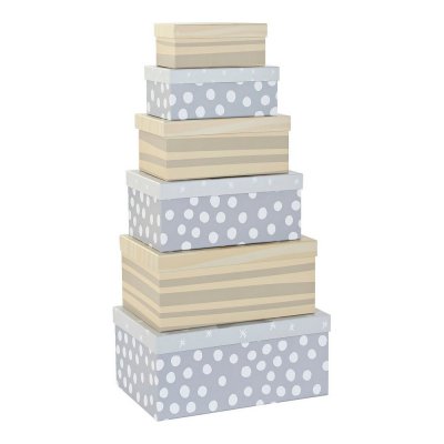 Uppsättning med Dekorativa Lådor DKD Home Decor Papp (6 pcs)