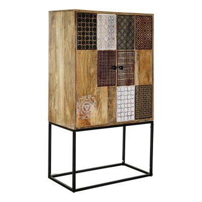 Skänk DKD Home Decor Metall Mangoträ (84 x 43 x 151 cm)