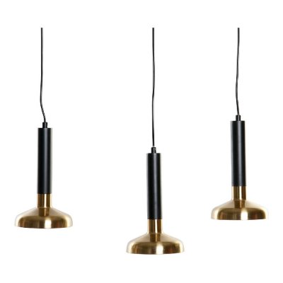 Taklampa DKD Home Decor Svart Metall 220 V Gyllene 50 W (75 x 15 x 140 cm)