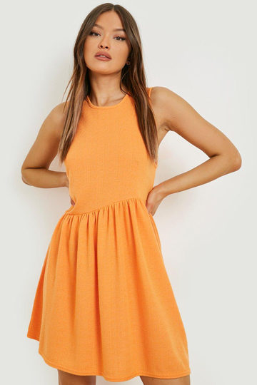 Ärmlös Klänning, Orange