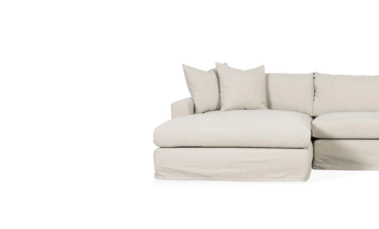 MAXIME Klädsel Divansoffa Vänster Beige