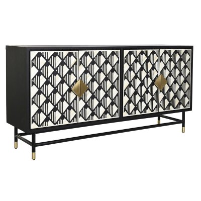 Skänk DKD Home Decor Svart Vit Elfenben Harts Trä MDF (160 x 40 x 81 cm)