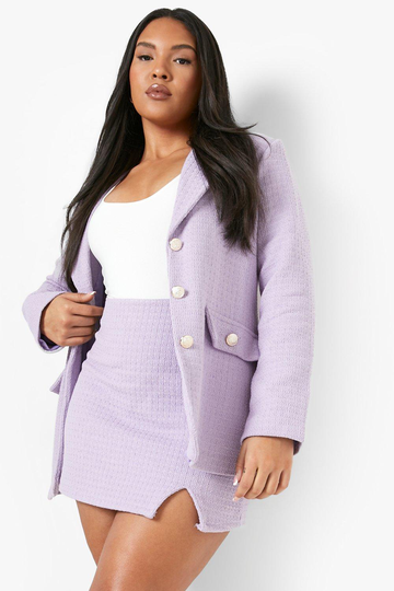 Plus - Minikjol I Bouclé, Purple