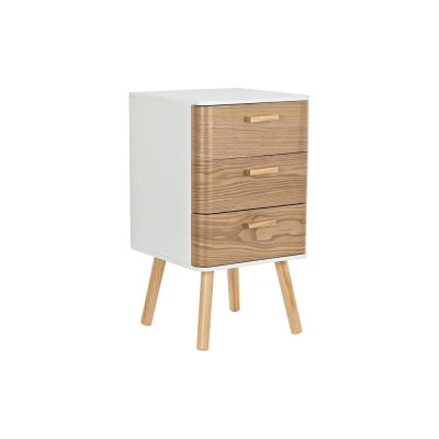 Byrå DKD Home Decor Naturell MDF Vit Bambu (40 x 40 x 73,5 cm)