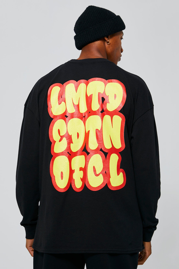 Lmtd Ofcl Oversized Långärmad T-Shirt, Black