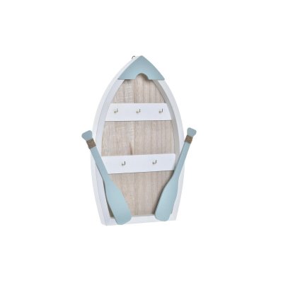 Nyckelkrok DKD Home Decor Trä Vit Celeste (28 x 3 x 38 cm)