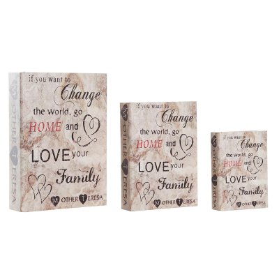 Uppsättning med Dekorativa Lådor DKD Home Decor Kanvas Trä (23 x 7 x 32 cm)