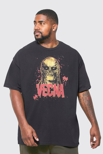 Plus Stranger Things T-Shirts Med Tryck, Black