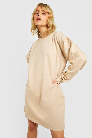 Mixa & Matcha Edition Oversize Sweatshirtklänning, Beige
