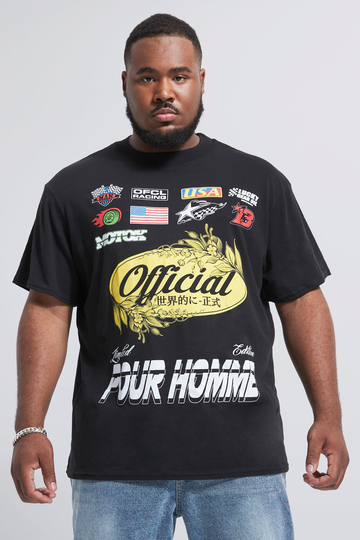 Plus Worldwide T-Shirt Med Tryck På Ryggen, Black