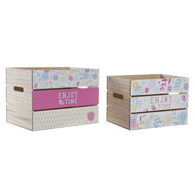 Uppsättning med Dekorativa Lådor DKD Home Decor MDF Multicolour (30 x 22 x 22 cm)