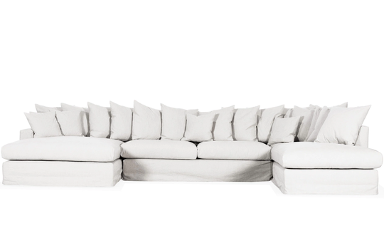 MONACO PREMIUM U-Soffa Höger Vit