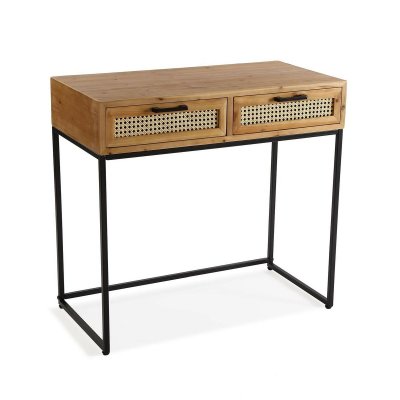 Hallmöbel med 2 lådor Versa Brun Granträ Trä MDF (30 x 76 x 135 cm)
