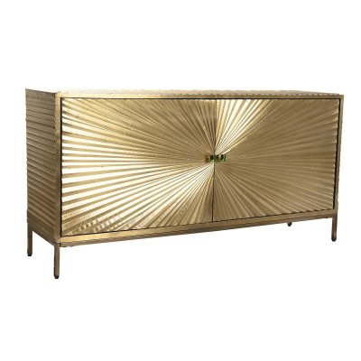 Skänk DKD Home Decor Gyllene Mässing Mangoträ (160 x 40 x 80 cm)