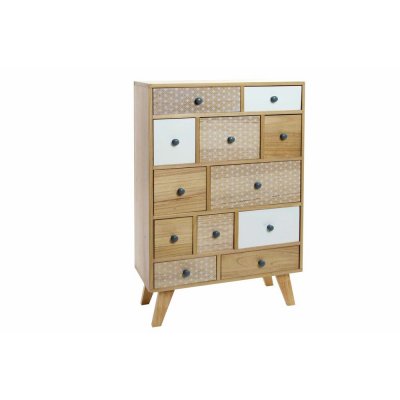 Byrå DKD Home Decor Naturell Vit Paulowniaträ Etnisk (60 x 26 x 94 cm)