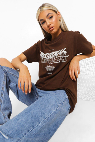 Tall - Universal T-Shirt Med Tryck, Brown