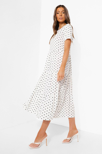 Prickig Maxiklänning, White