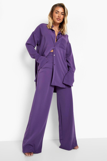Byxor I Satin Med Vida Ben, Purple
