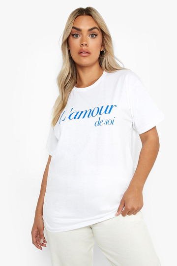 Plus - L'Amour Oversize T-Shirt, White