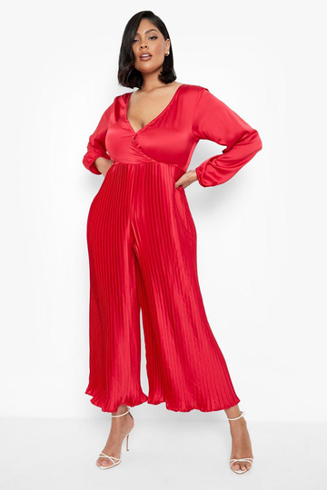 Plus - Plisserad Off Shoulder-Jumpsuit Med Vida Ben, Orange