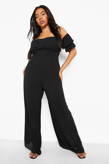 Plus - Off Shoulder-Jumpsuit Med Vida Ben, Black