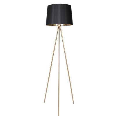 Golvlampa DKD Home Decor Svart Gyllene Metall Polyester 220 V 50 W (41 x 41 x 162 cm)