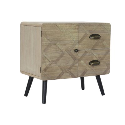 Byrå DKD Home Decor Naturell Svart MDF (60 x 30 x 56 cm)